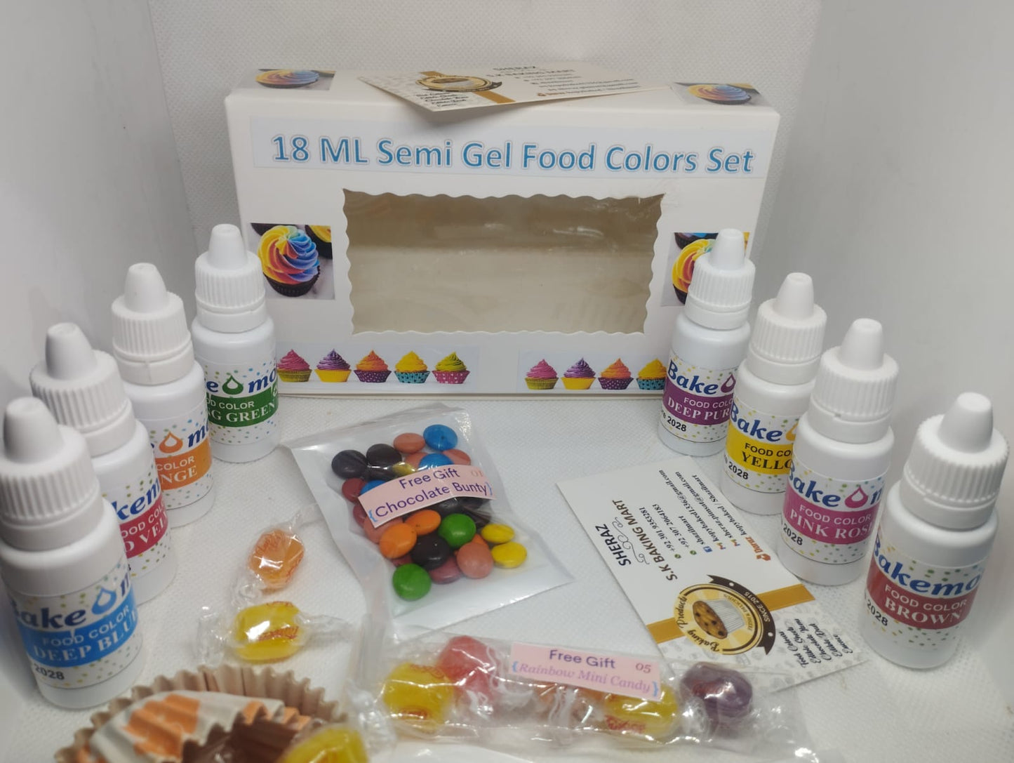 18 ML Semi-Gel Food Colors Set Bright Colors Use for Multiple Purposes in Baking etc. Ramzan Offer