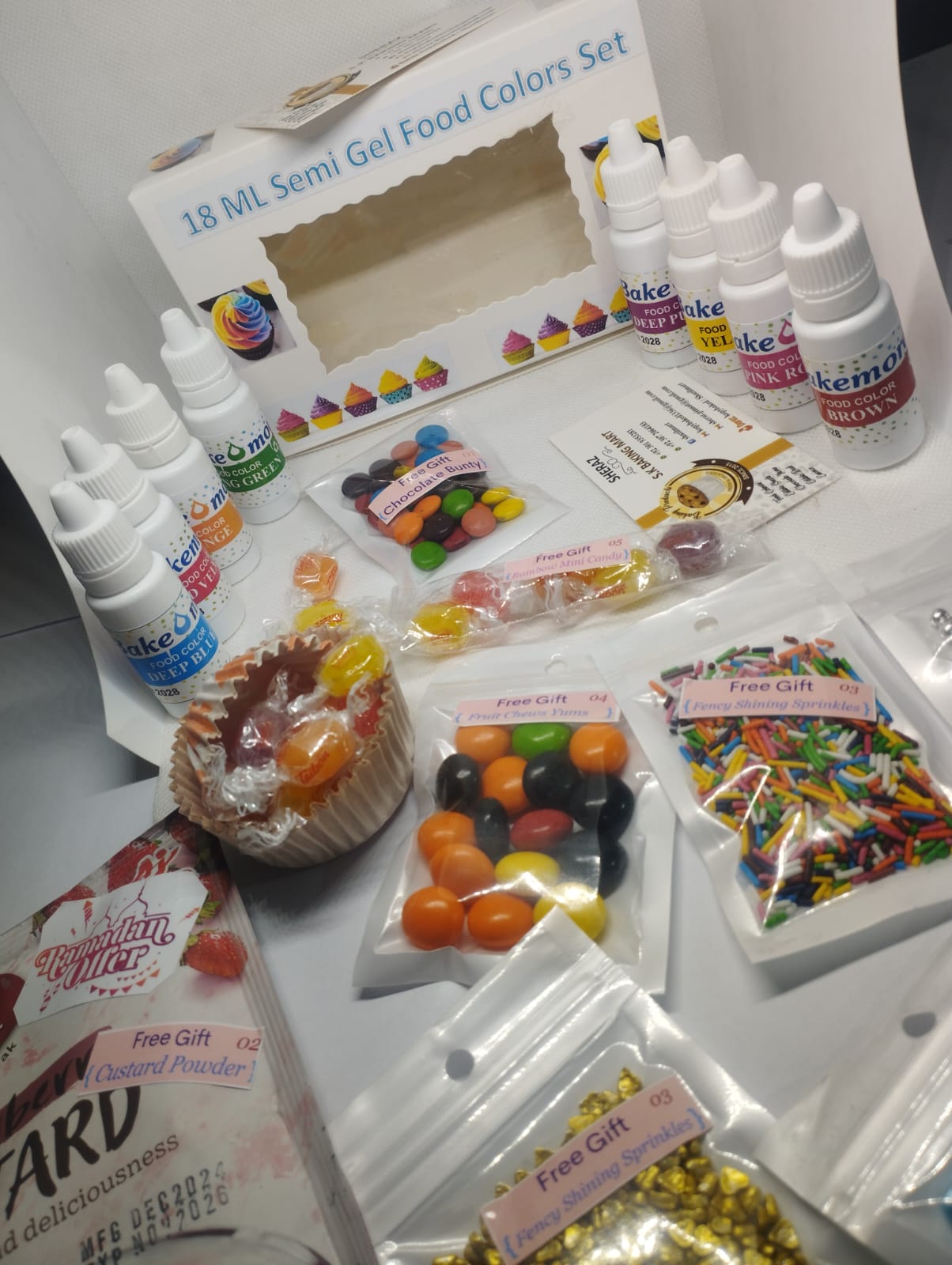 18 ML Semi-Gel Food Colors Set Bright Colors Use for Multiple Purposes in Baking etc. Ramzan Offer