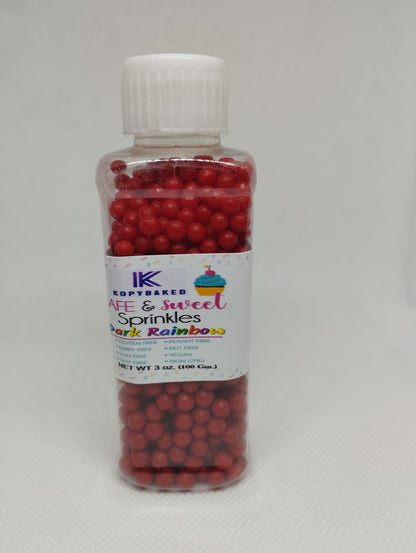 100 gm. Red sugar sprinkles Balls bottle use for topping on cake, Donuts, Cupcake, Pastries, Milk-Shake, and Ice-cream also on many things