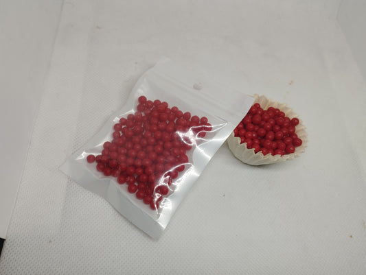 20 gm. Red sugar sprinkles Balls use for topping on cake, Donuts, Cupcake, Pastries, Milk-Shake, and Ice-cream also on many things