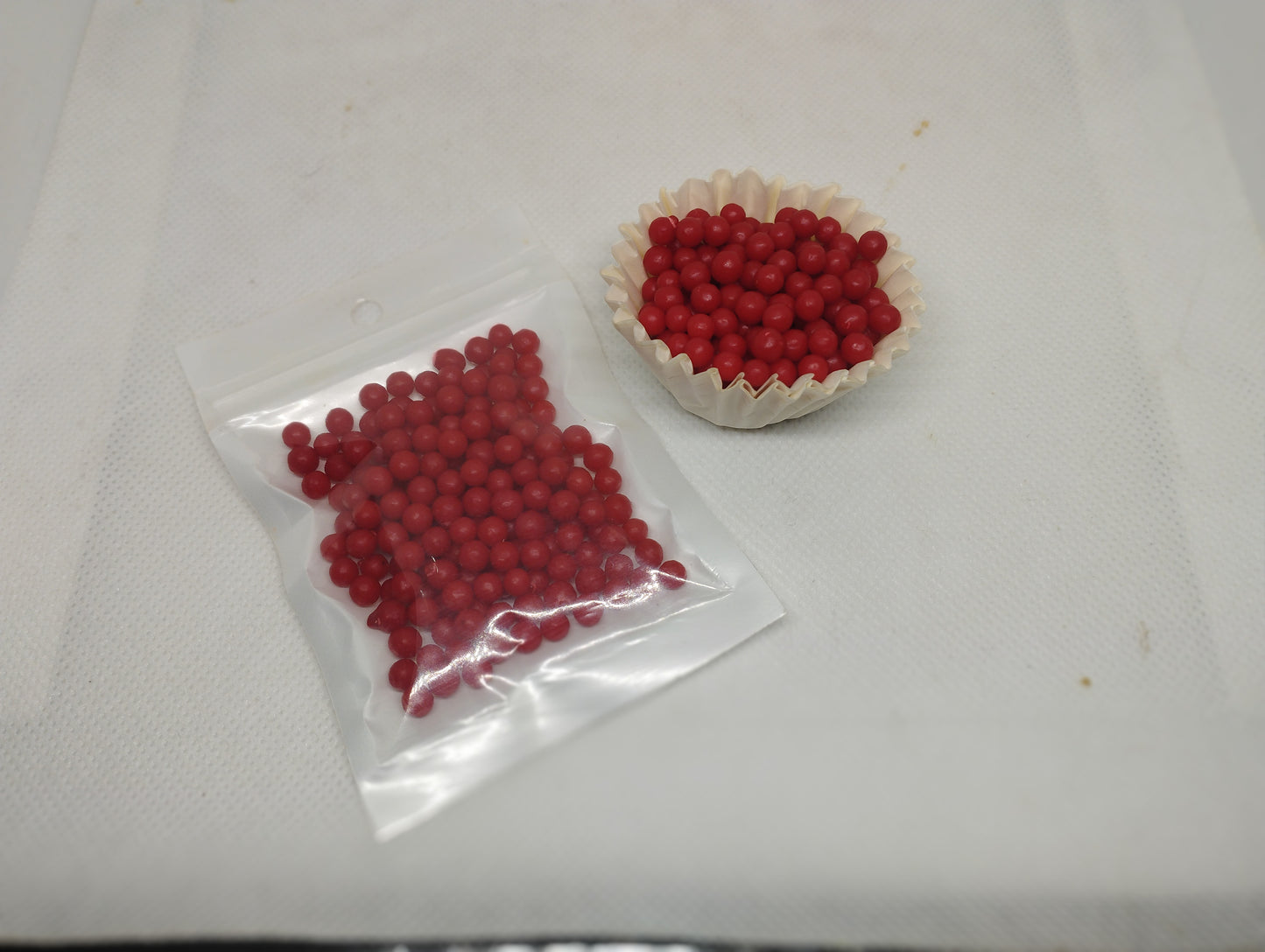 20 gm. Red sugar sprinkles Balls use for topping on cake, Donuts, Cupcake, Pastries, Milk-Shake, and Ice-cream also on many things