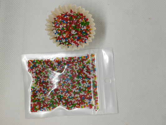 20 gm. pouch Rainbow Sugar Mini Cake Decoration Balls Non-paralli Dark
