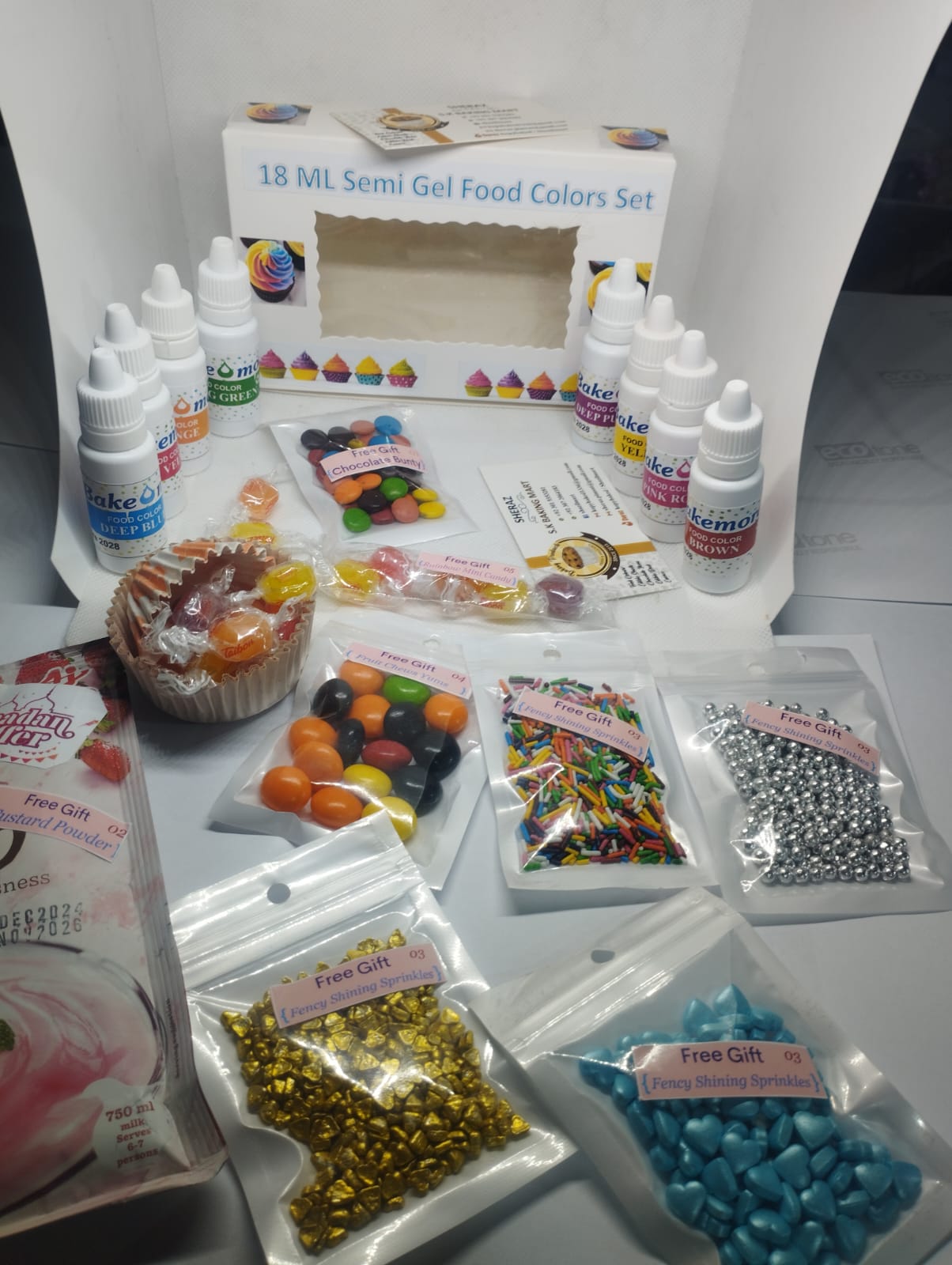 18 ML Semi-Gel Food Colors Set Bright Colors Use for Multiple Purposes in Baking etc. Ramzan Offer