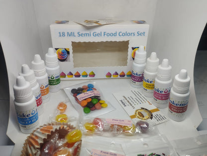 18 ML Semi-Gel Food Colors Set Bright Colors Use for Multiple Purposes in Baking etc. Ramzan Offer